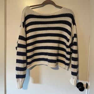 Navy and White Striped Aerie Sweater
